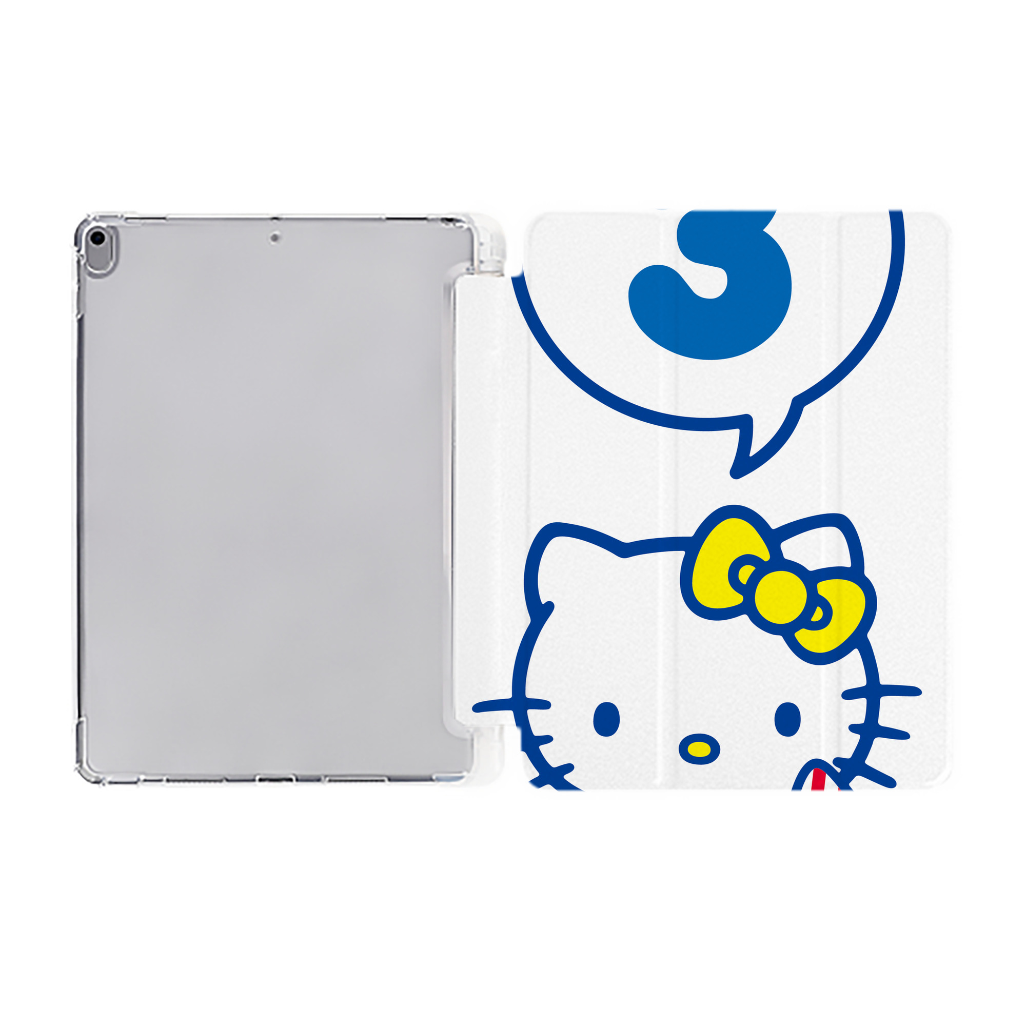 （画像用） Hello Kitty ハローキティ IPad ケース ペン収納付き 三つ折りスタンド PUレザー×シリコン 対応機種9.5/10.5/10.9インチ